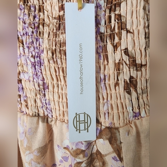 NWT House of Harlow 1960 Floral Linen Blend Midi Dress Size Small - Picture 9 of 11